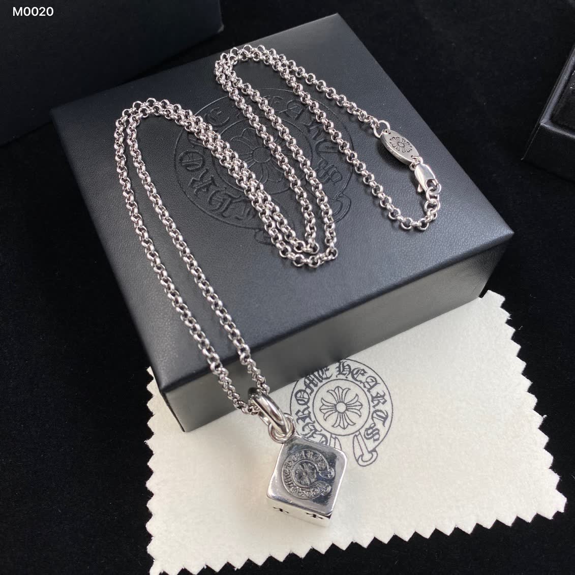 Chrome Hearts Sterling Silver Necklace with Logo Pendant Chrome Hearts Sterling Silver Necklace with Logo Pendant